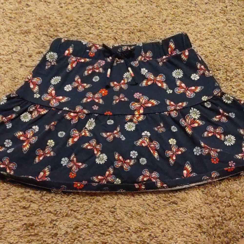 365 Kids Girls size 6 skort shorts red white blue butterfly daisy floral print